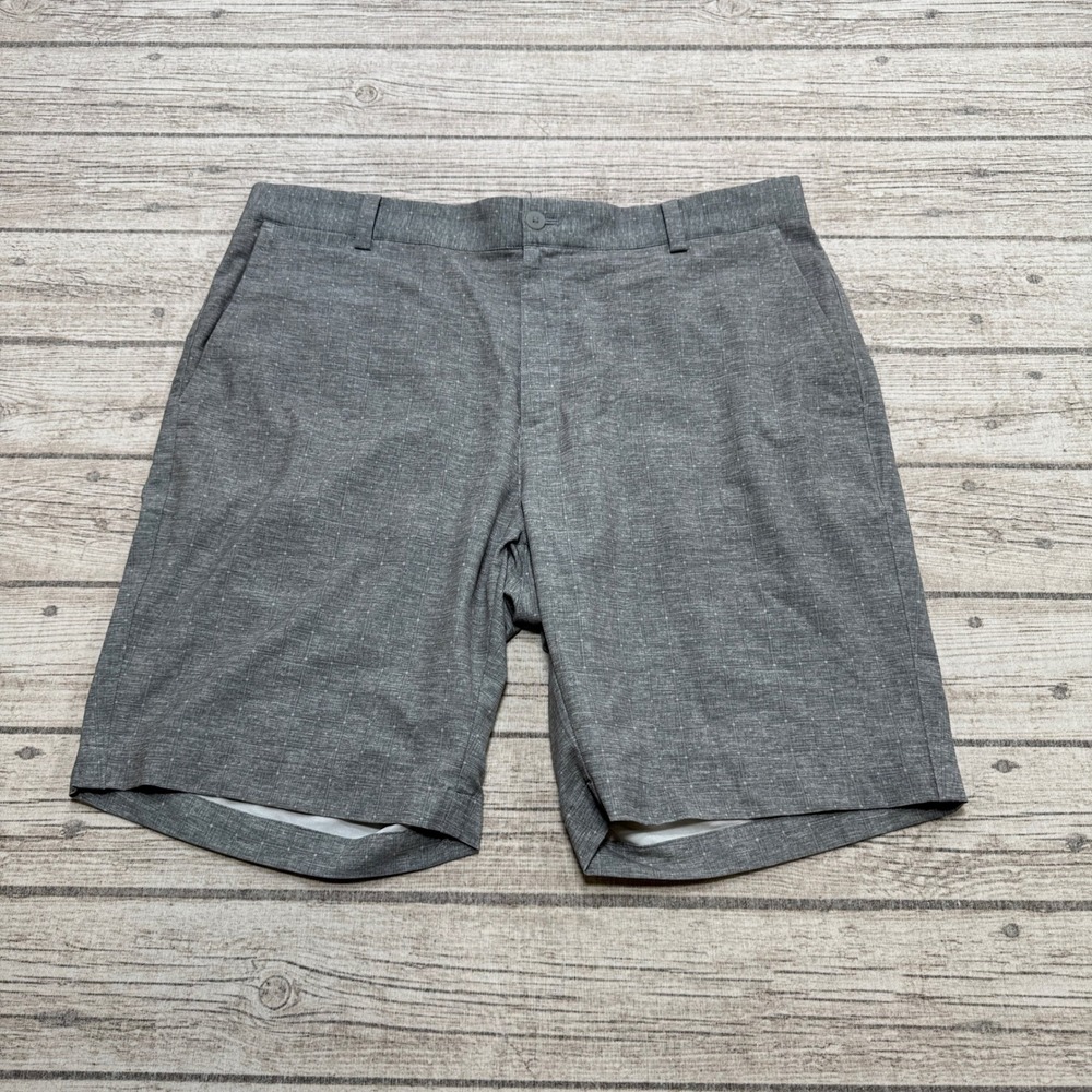 Nike Golf Shorts Men's 34 Gray Dri-FIT Tour Performance Plaid Micro-Dot Athletic